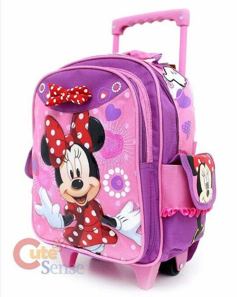 Cartable fille rose avec roues