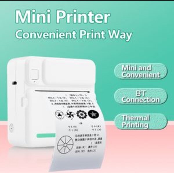 Mini Imprimante Portable Imprimante Thermique Étiquette Auto