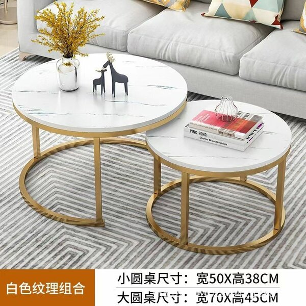 Tables basses rondes en marbre