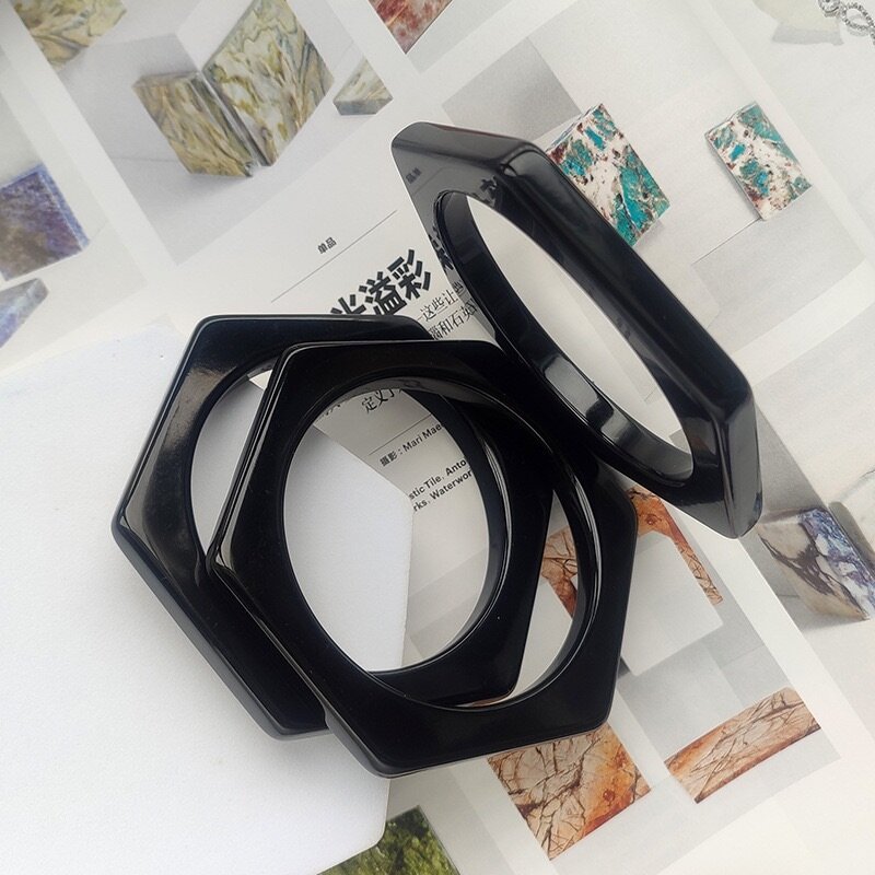 Hexagon-Shaped Acrylic Bangles