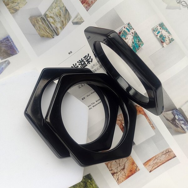 Hexagon-Shaped Acrylic Bangles
