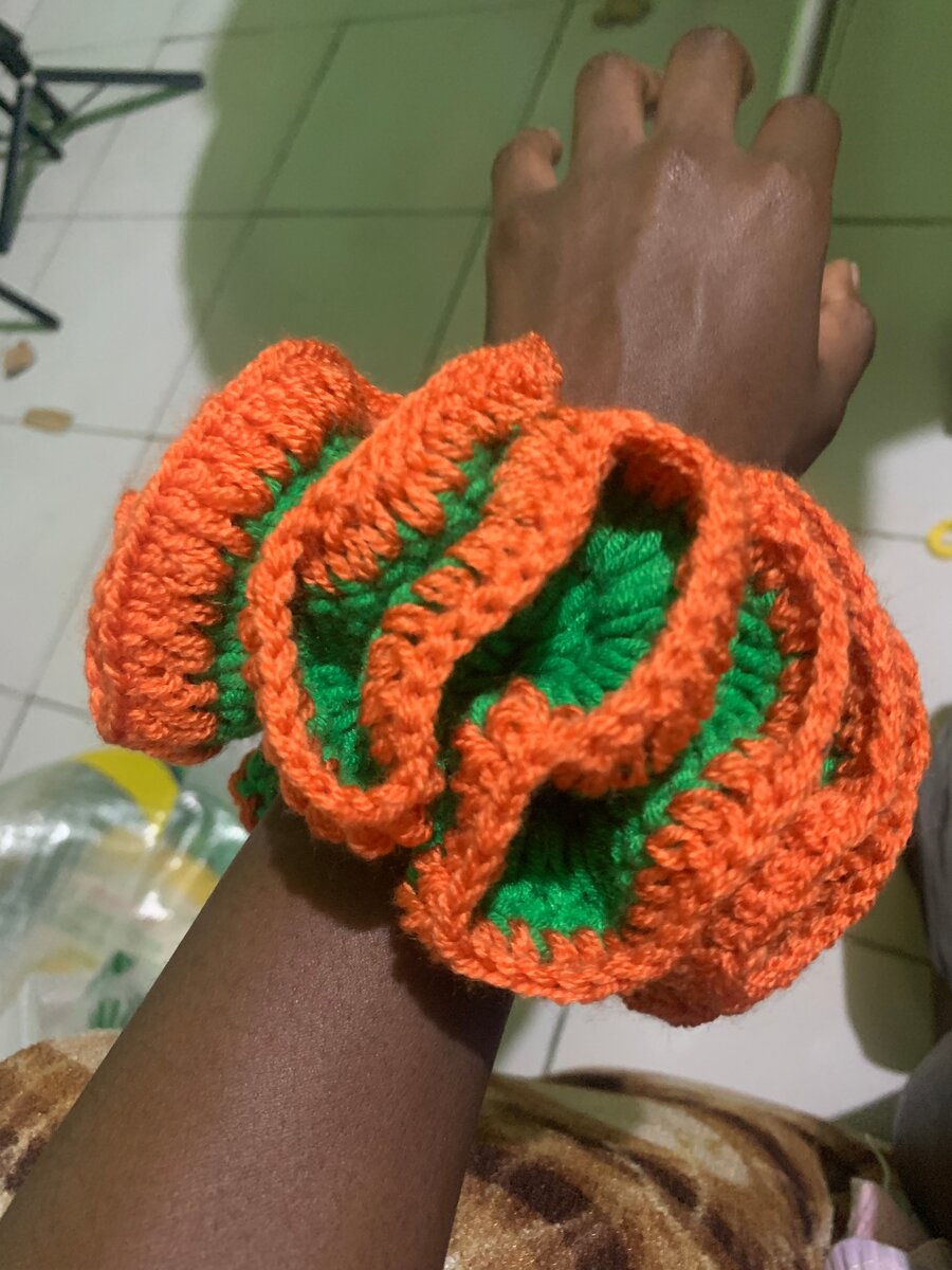 Chouchou crochet coloré