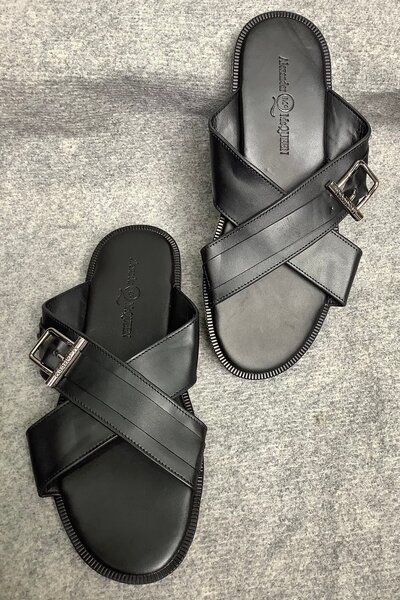 Sandales Slides en Cuir pour Hommes
