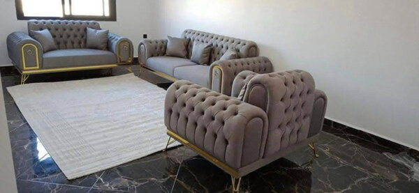 Salon Chic Modern en Tissu