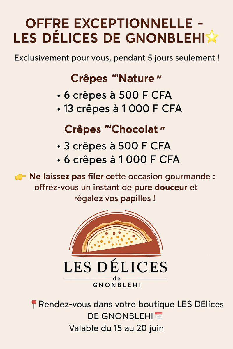 Délices Crêpes Nature 6 pcs