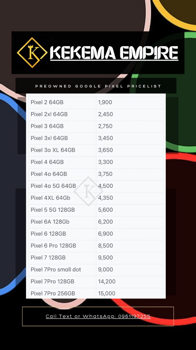 Preowned Google Pixel Pricelist
