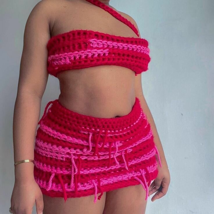 Bikini crochet coloré