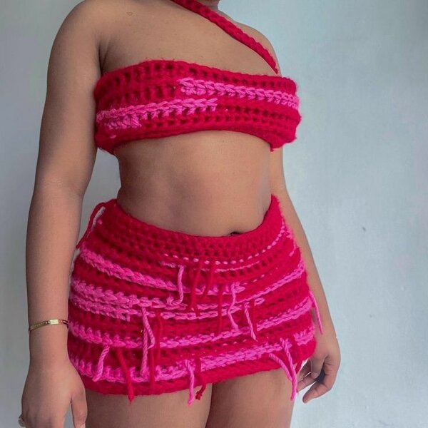 Bikini crochet coloré