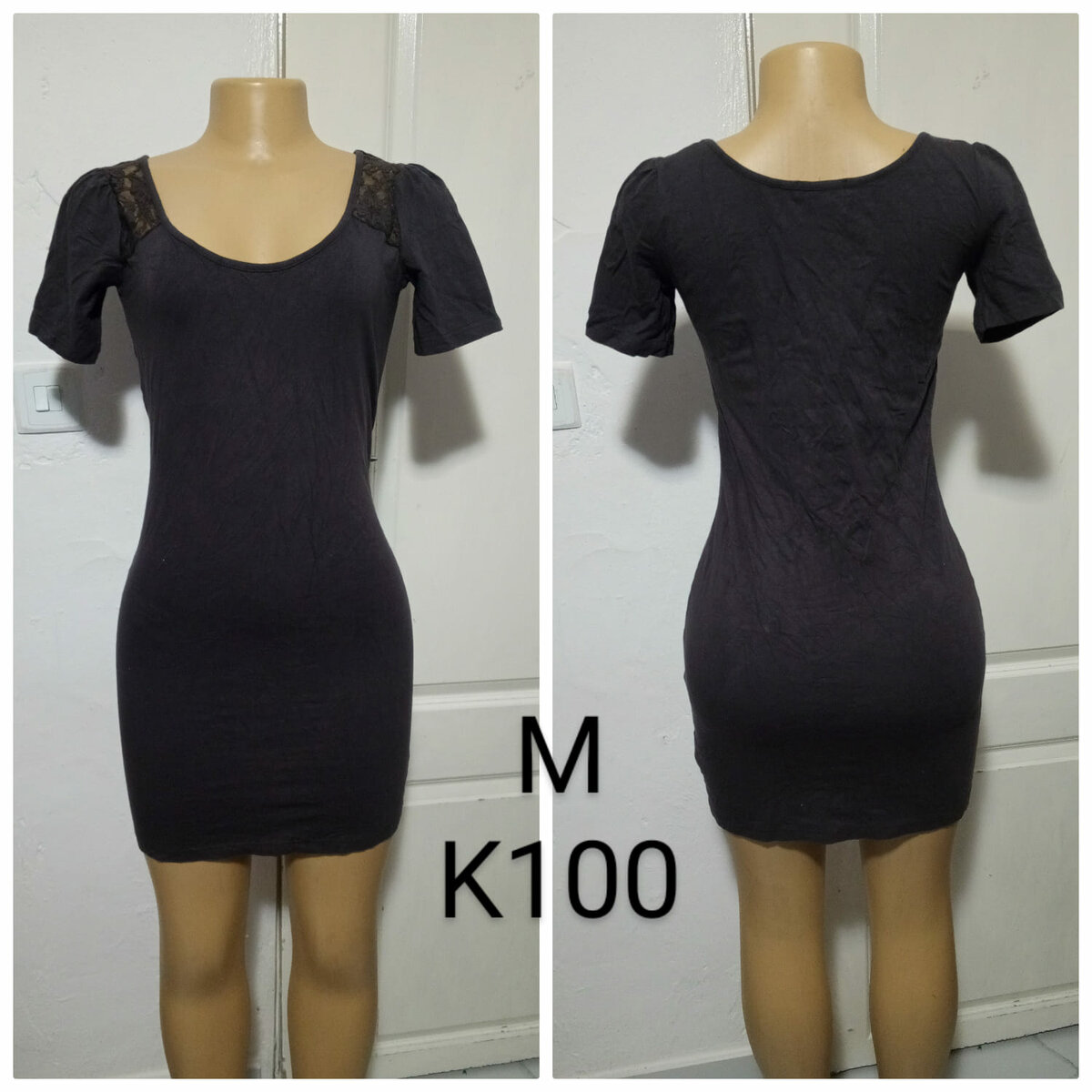 Women's black short dress, size M