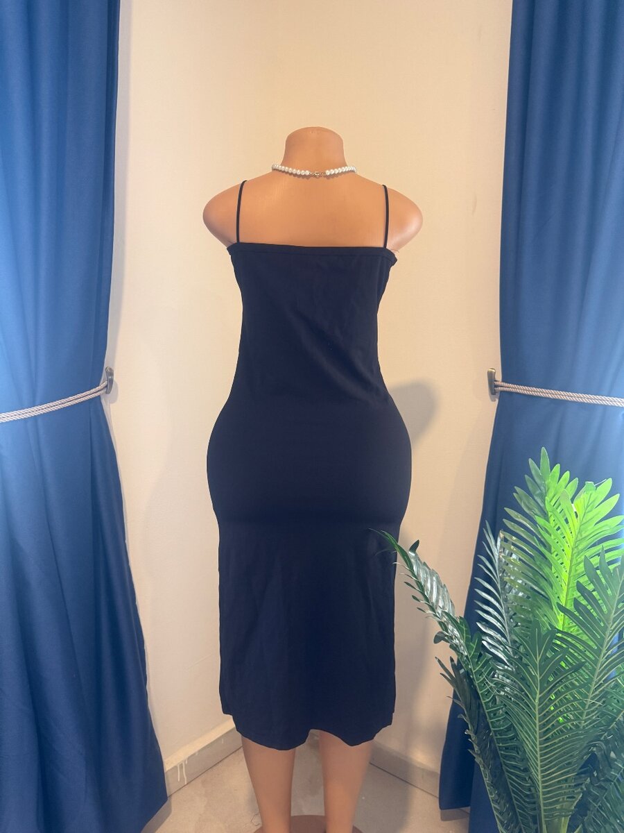 Black stretchy slit dress in Uk 8-12