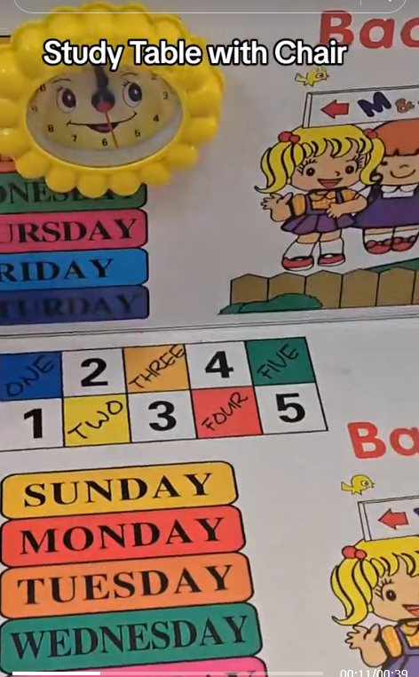 Kids study table and chair