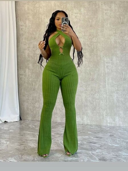 Combinaison Femme Élégante Verte