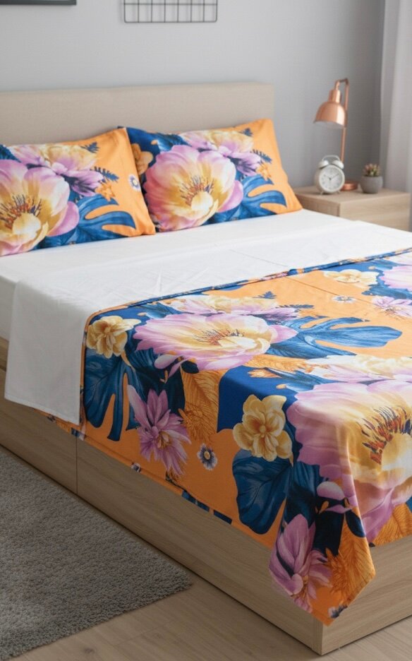 Parure de lit florale vives