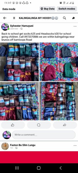 Socks for different schools k30 per pair, headsock k30
