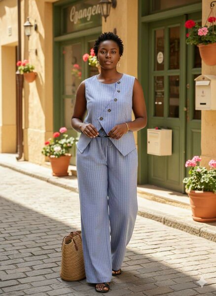 Combinaison élégante bleue