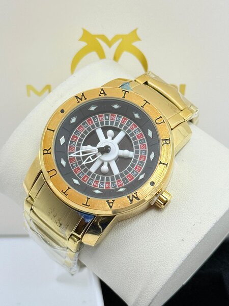 Montre Roulette Casino Homme Luxe en Or MATTURI