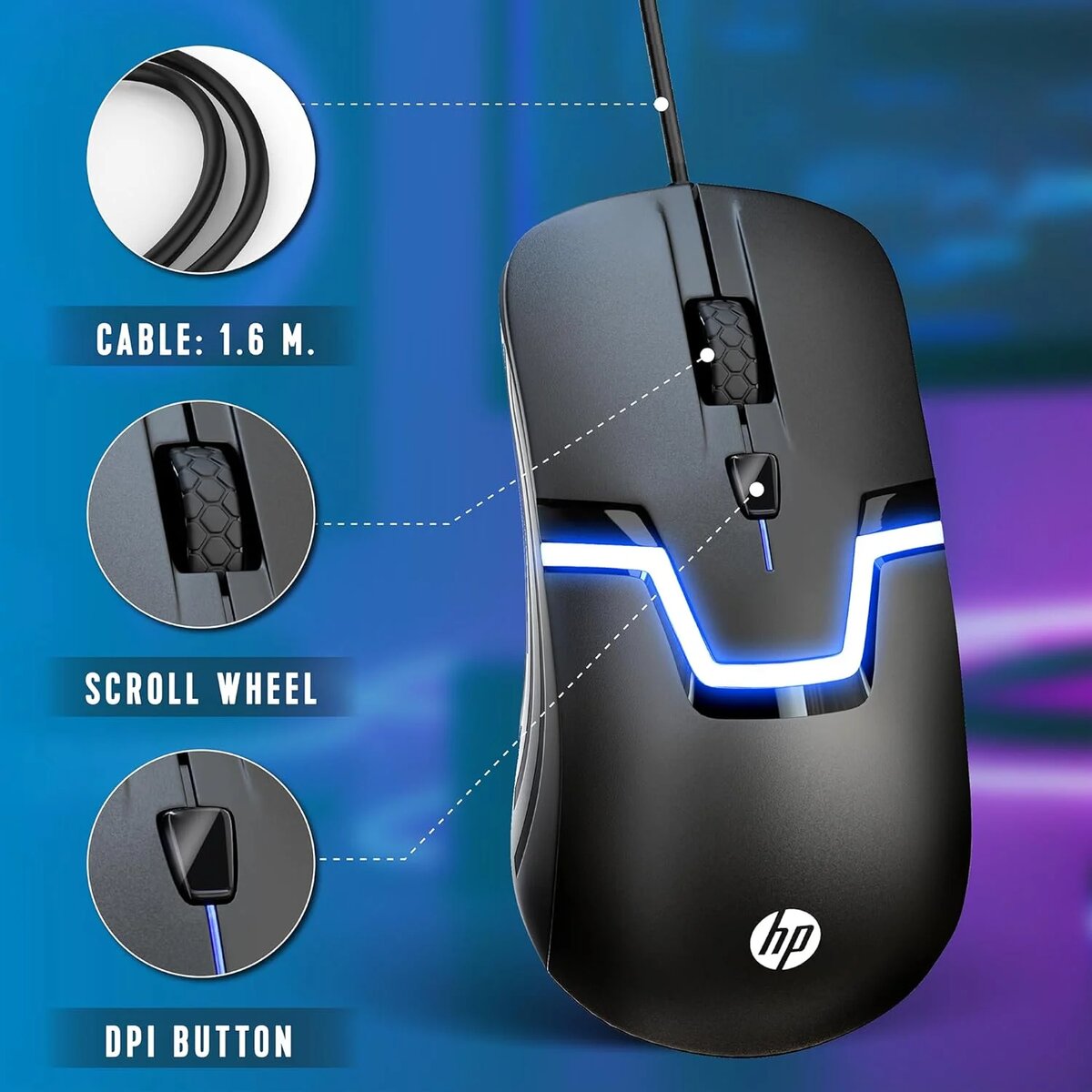 Souris gaming RGB HP m100 USB