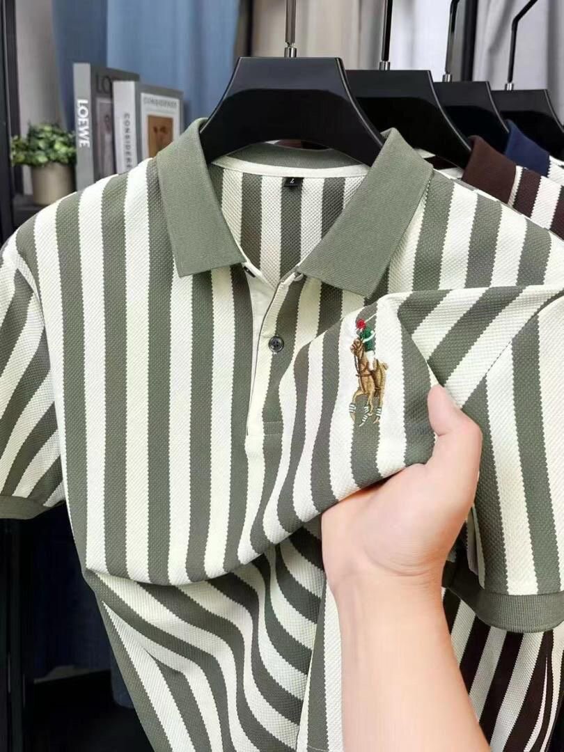 Polo rayé en coton chic