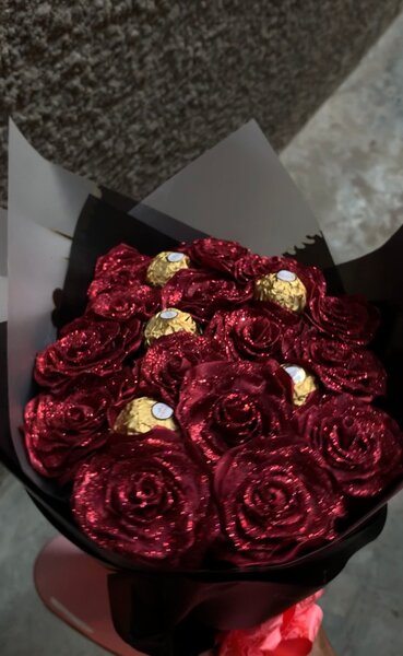 Bouquet de roses en chocolat