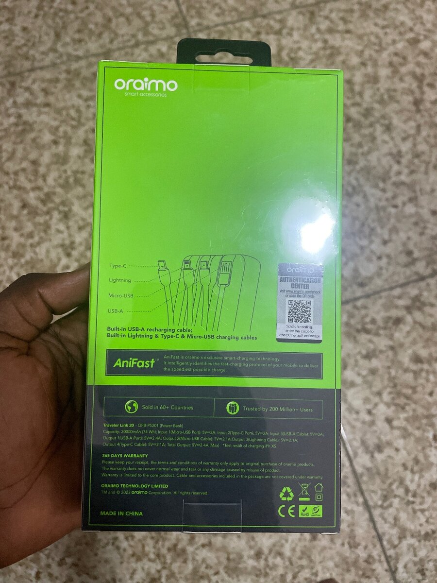 Oraimo Power Bank 20000mAh