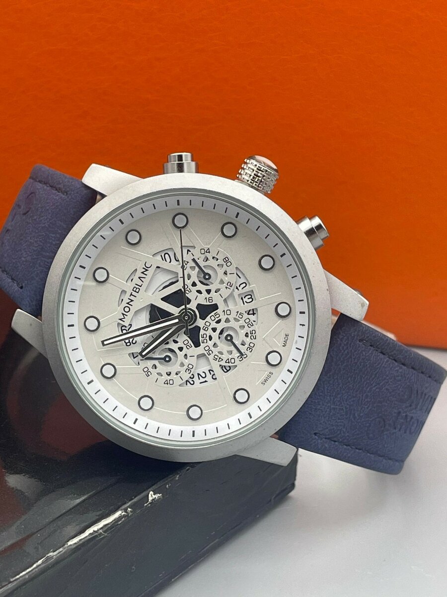 Mint blanc men leather watch