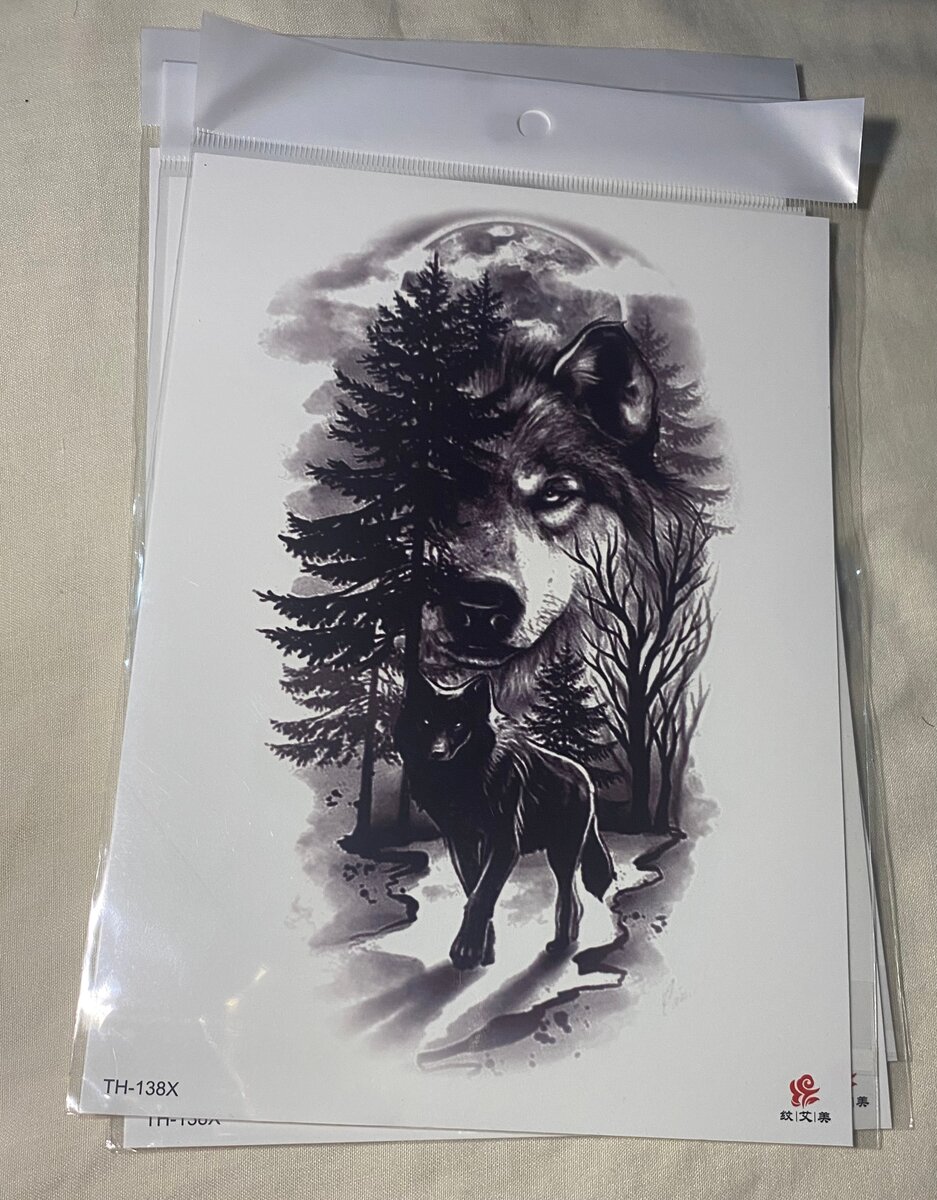 Tatouages temporaires loups artistiques