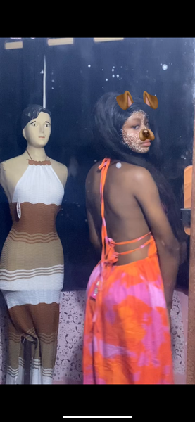 Robe d'été dos nu orange