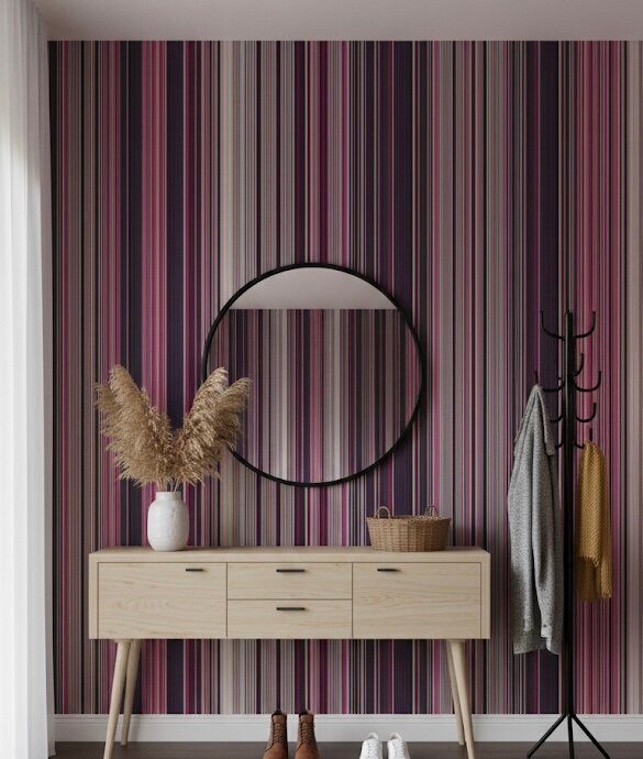 Papier Peint Rayé Multicolore