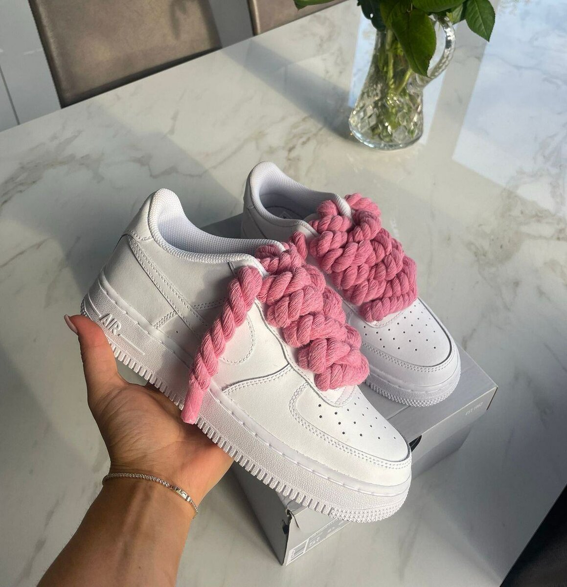 Air force one gros lacets rose