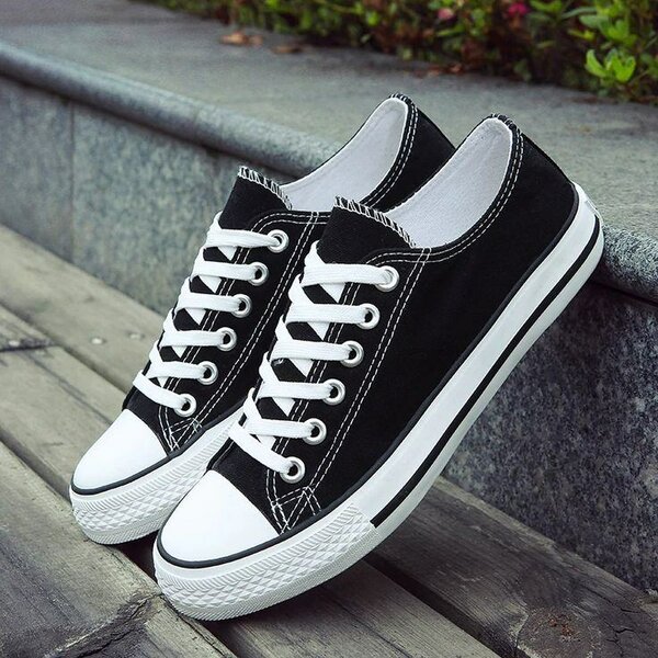 Classic Black Canvas Sneakers