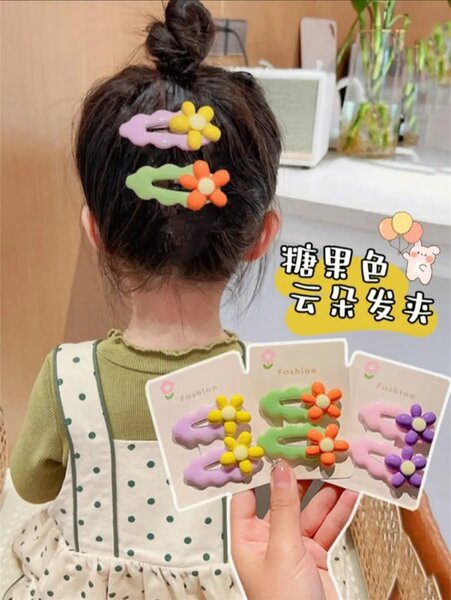 Korean cloud shape  with characters hair pins