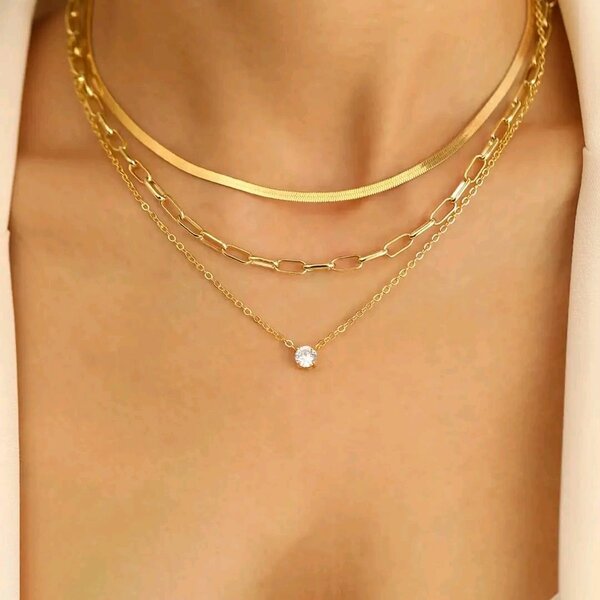 Collier Multirang Doré Élégant