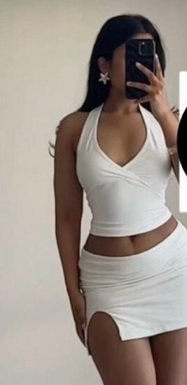 Ensemble jupe et crop top blanc