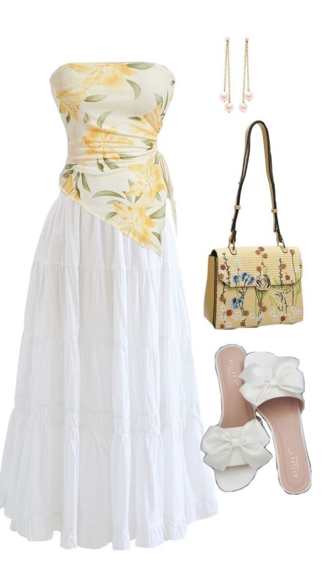 Robe d'été longue sans bretelles