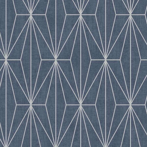 Papier peint géométrique bleu