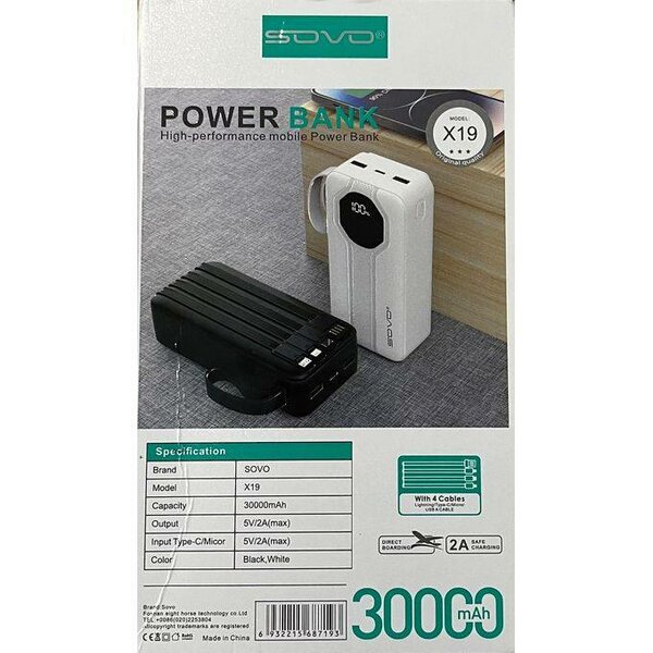 SOVO X19 Power Bank 30000mAh
