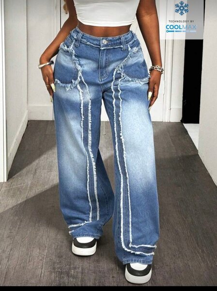 Jeans déchirés femme, bleu