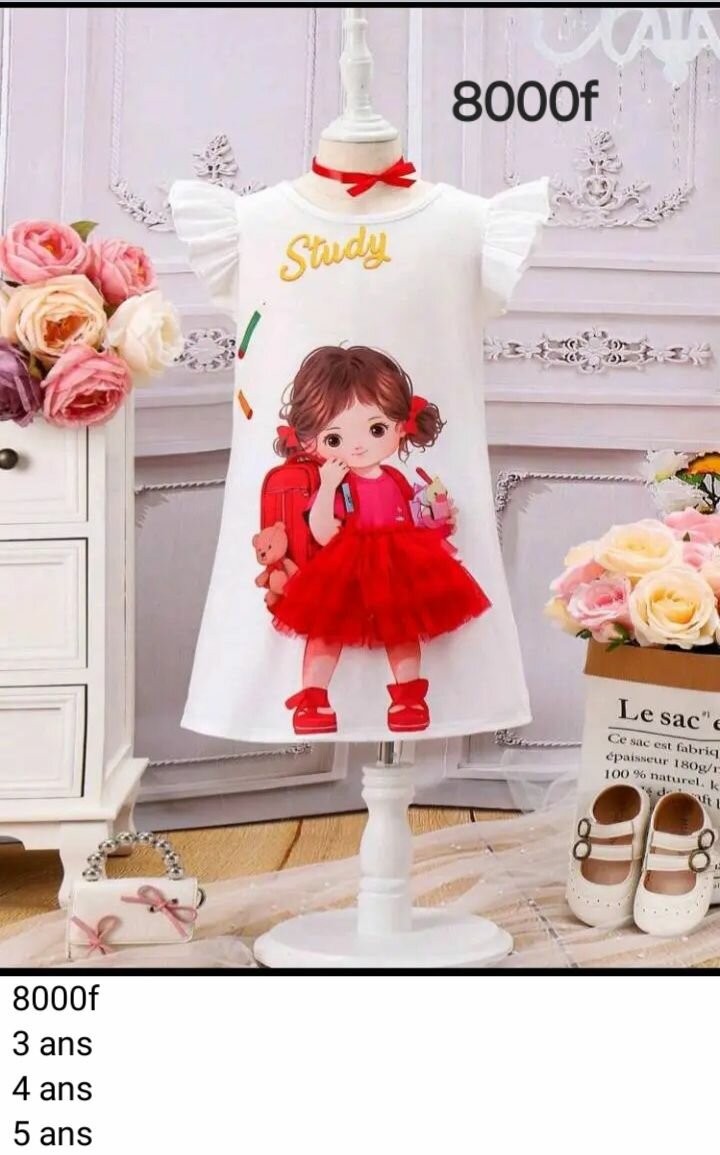 Robe fille été motifs colorés