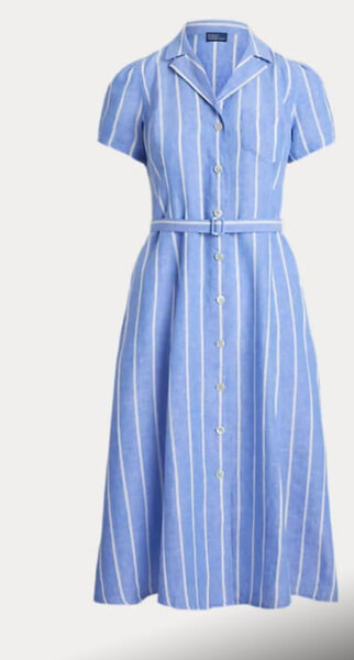 Robe chemise rayée bleue