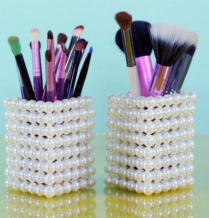 Porte-pinceaux élégants perlés
