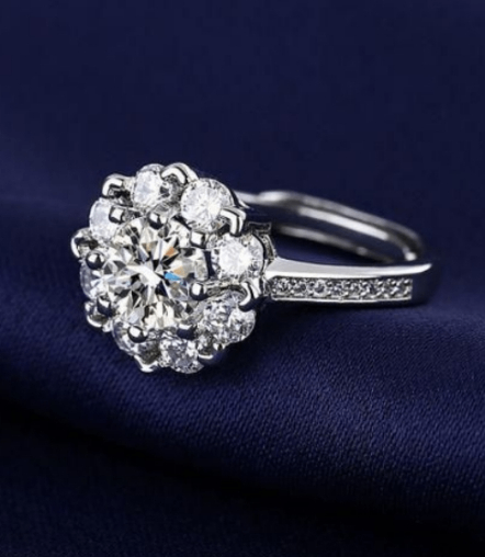 Bague de Fiançailles Diamant Fleur