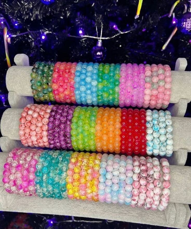 Bracelets en perles colorées