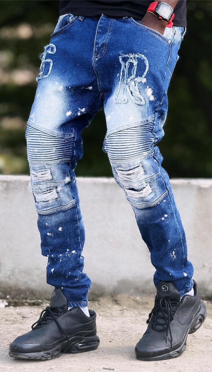 Jeans Effet Usé Homme