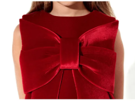 Red Sleeveless Velvet Gown, Big Bow Kids, ( Fabric Velvet) ( Size 2 Yrs To 6 Yrs)