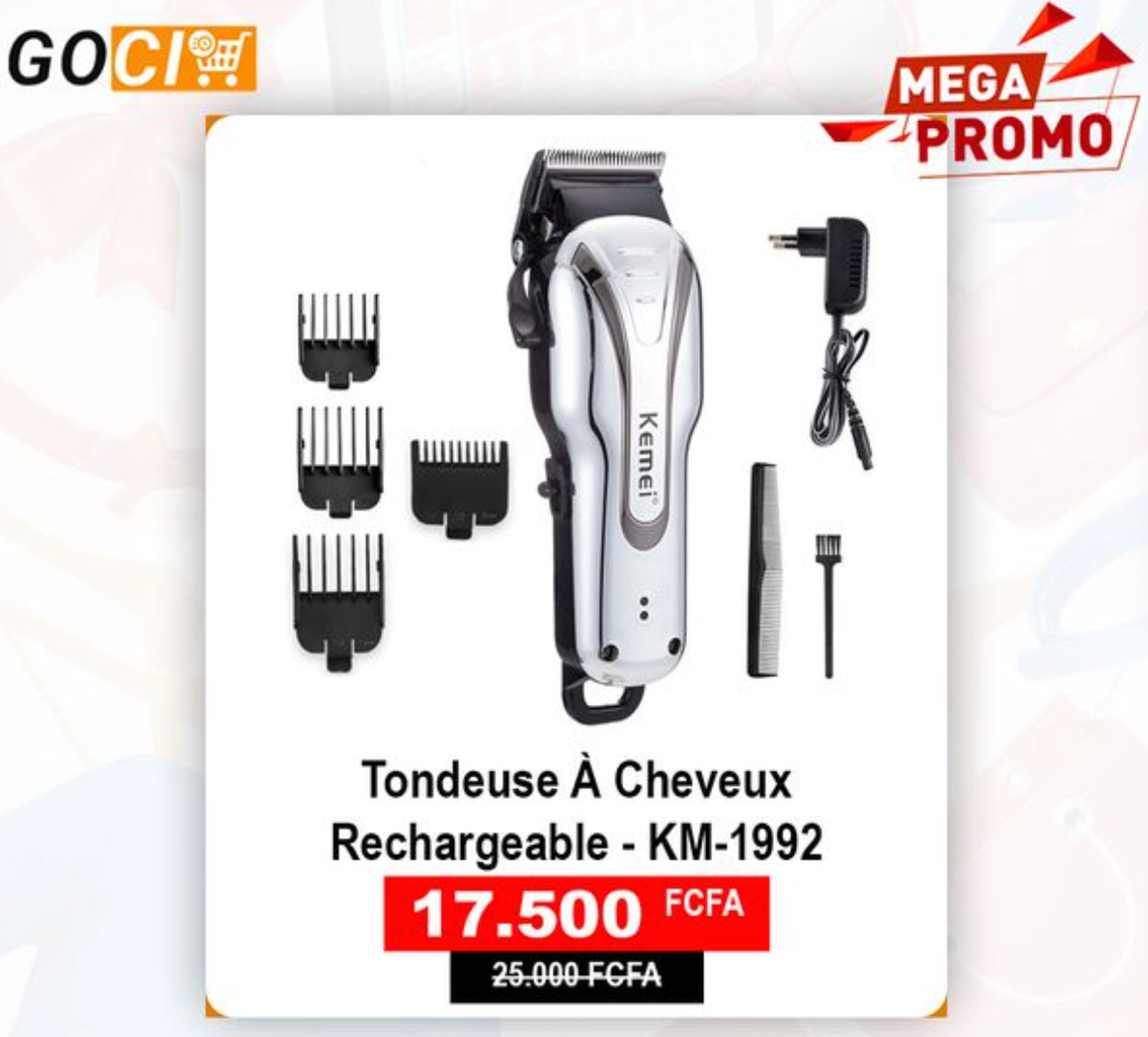 Tondeuse á cheveux rechargeable - KM-1992