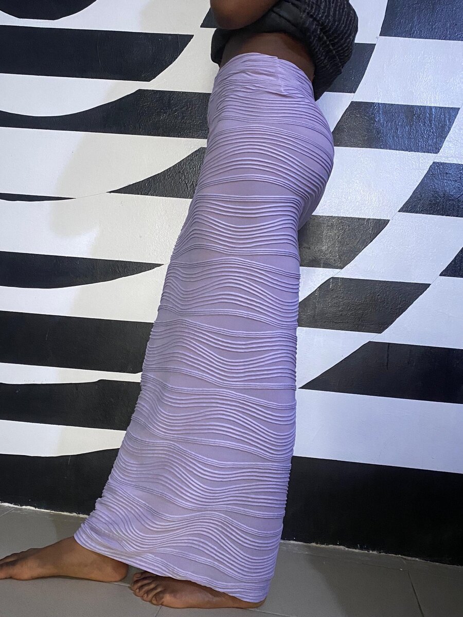 Jupe Longue Plissée Lilas