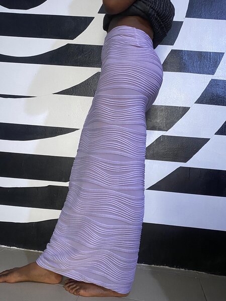 Jupe Longue Plissée Lilas