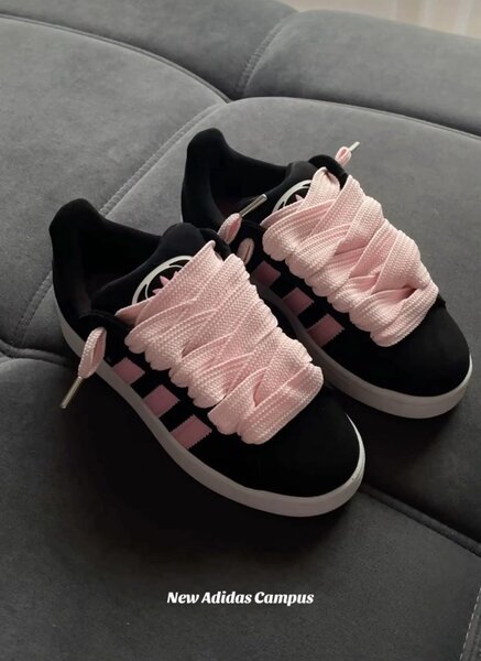 Adidas campus noir lacet rose