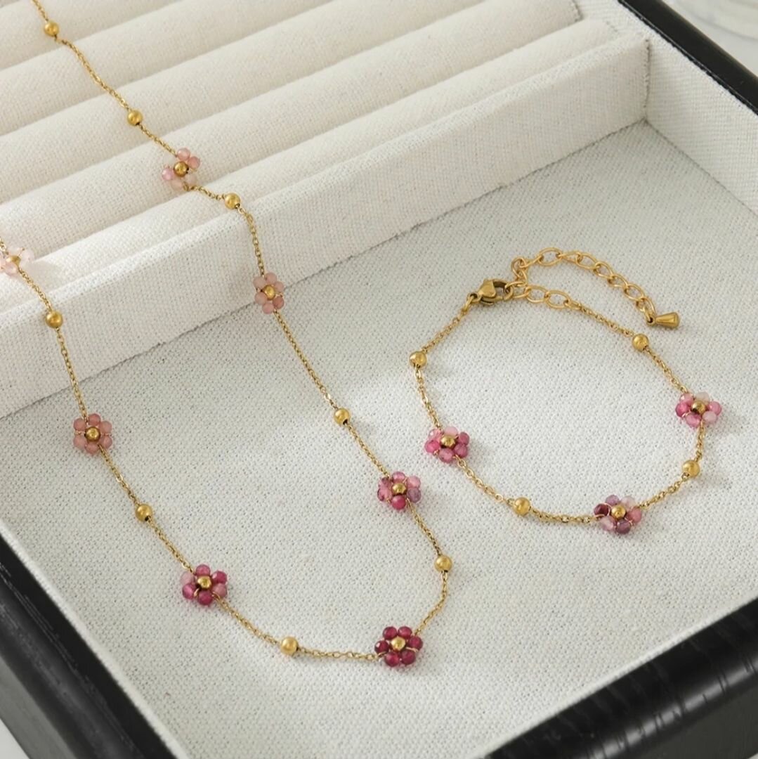 Floral Beaded Jewelry Set