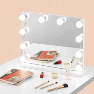Tabletop Vanity Mirror Lighted Vanity Mirror with 10 LED Bulbs for Dressing Room USB Power